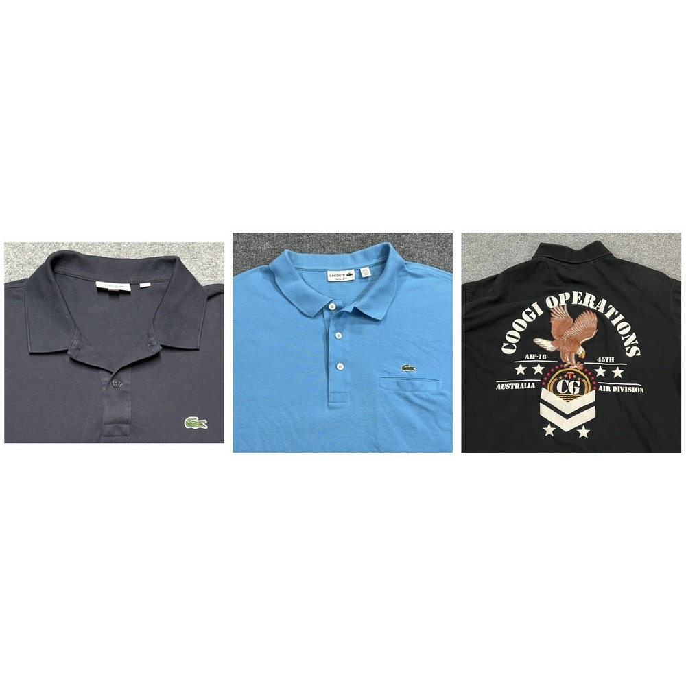 Polo Shirts 3-Pack Mens 3XL Big Tall Lacoste Coogi Pique Casual Preppy